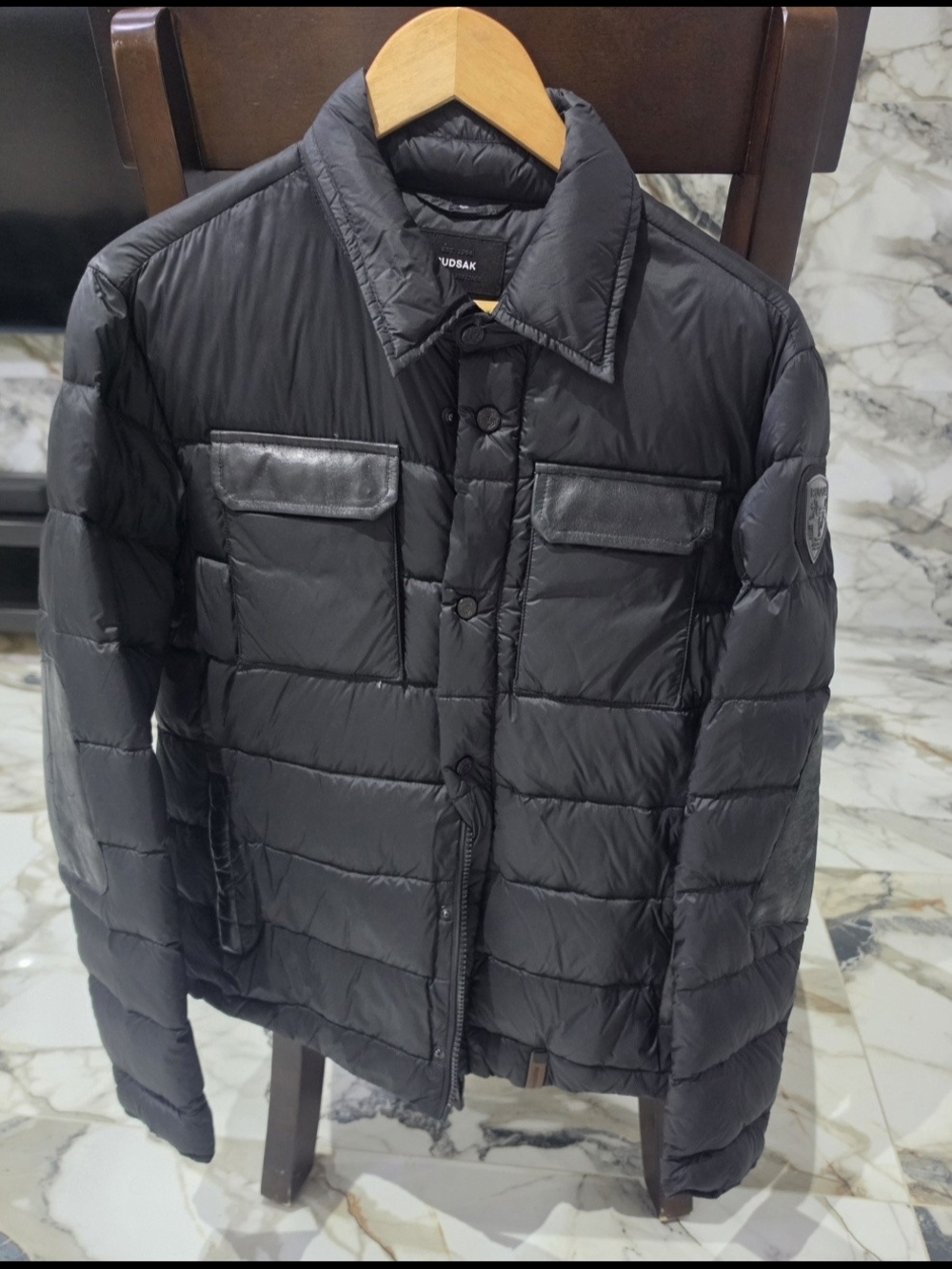 Rudsak Black Quilted Puffer Jacket with Chest Pockets